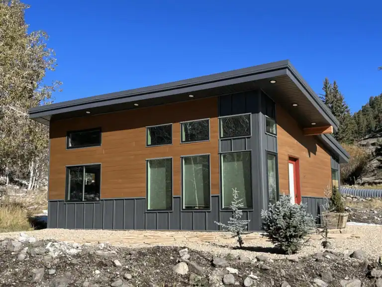 Zip Kit Home in Big Sky with contemporary design and large windows.