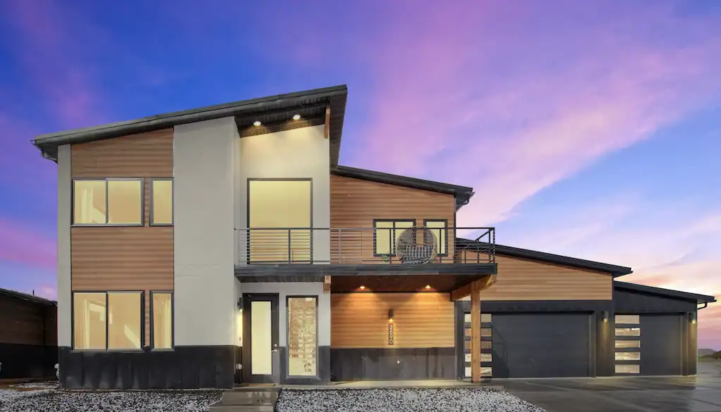 Contemporary Zip Kit home with sleek architecture and large windows.