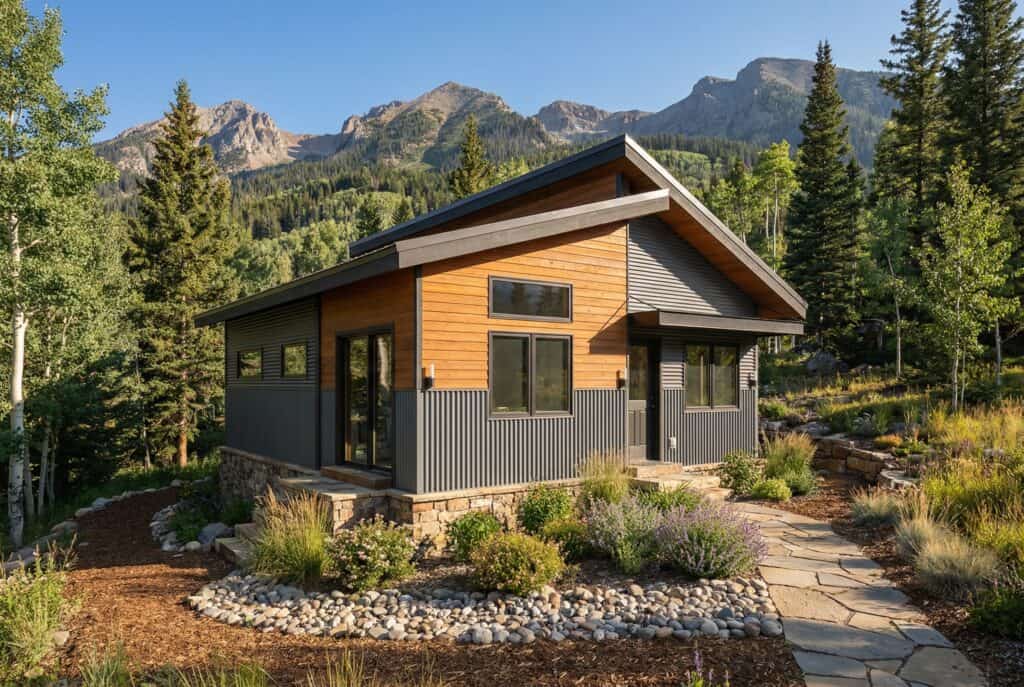 Panelized floor plan home with sleek design and durable materials.