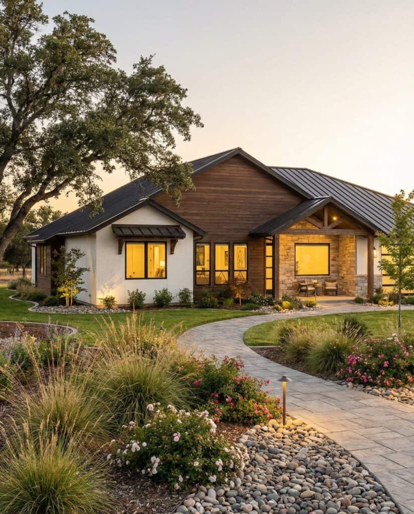 Cedar floor plan with a rustic craftsman style.