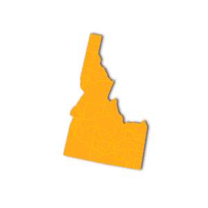 Map of Idaho showing delivery locations for Zip Kit Homes.