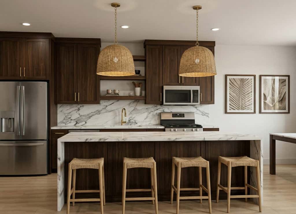 Oakley kitchen with large island, bar seating, and modern cabinetry