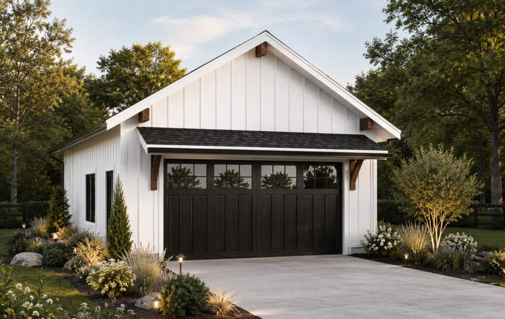Farmhouse style detached 2 car garage