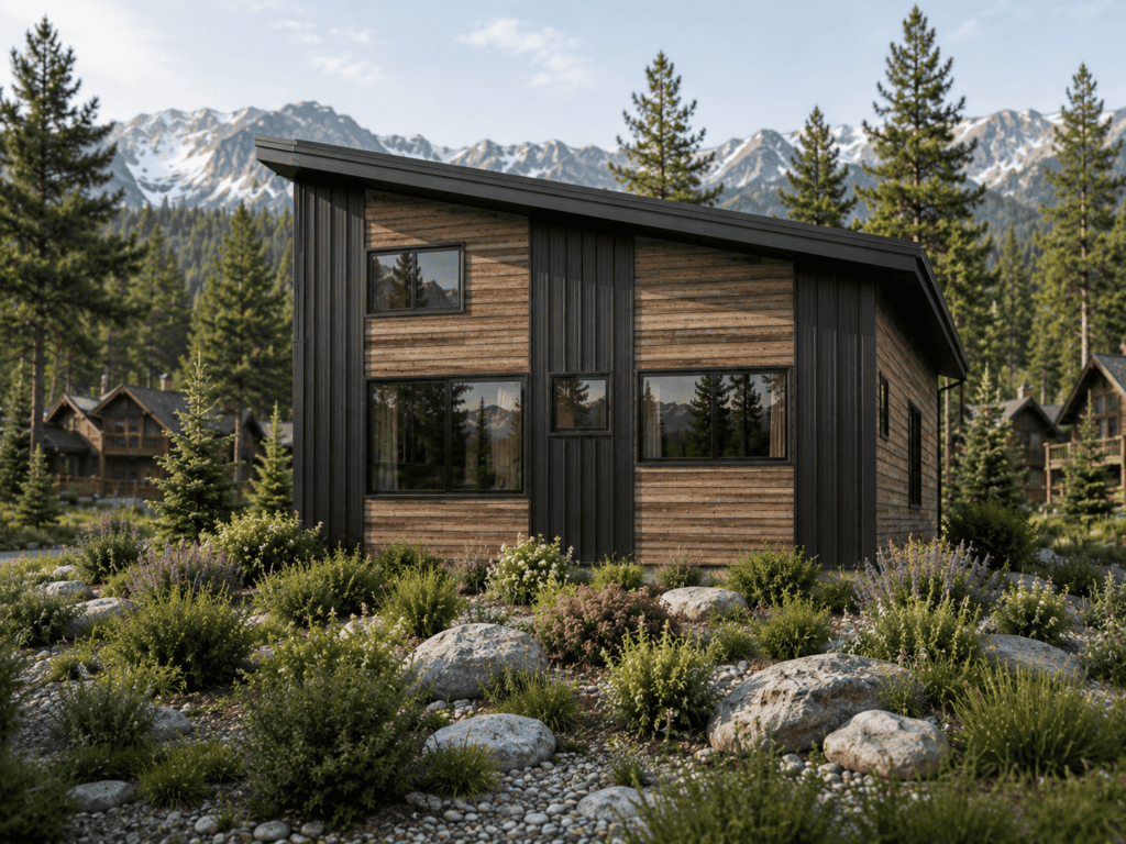 Modern Tahoe Zip Kit Home with mountain views and eco-friendly design.