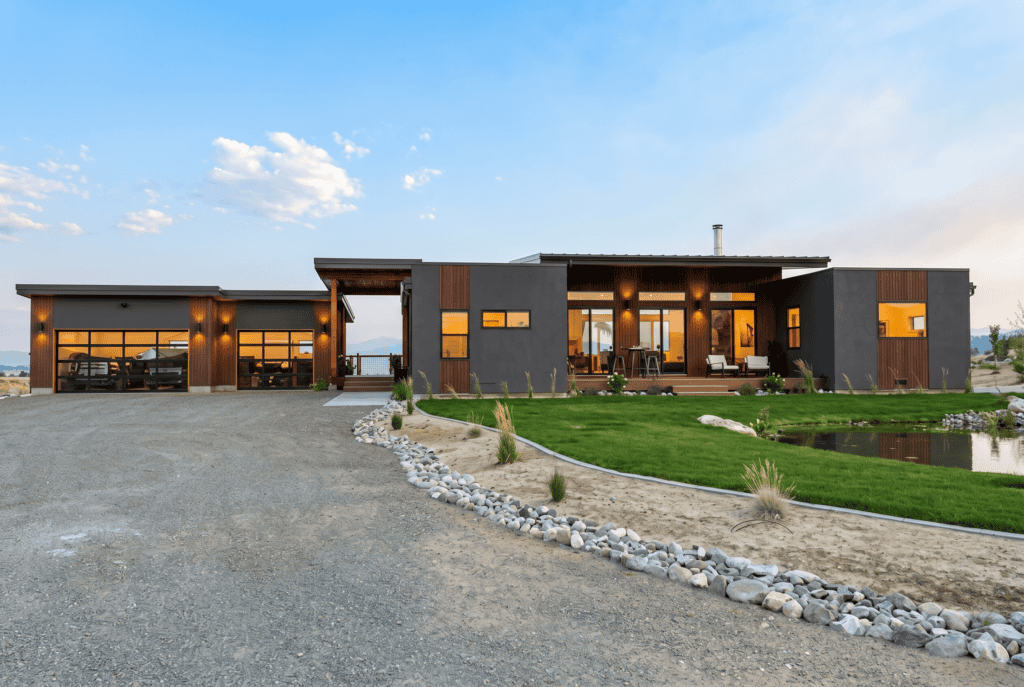 Modern Zip Kit Home with spacious design and eco-friendly features in a scenic setting.