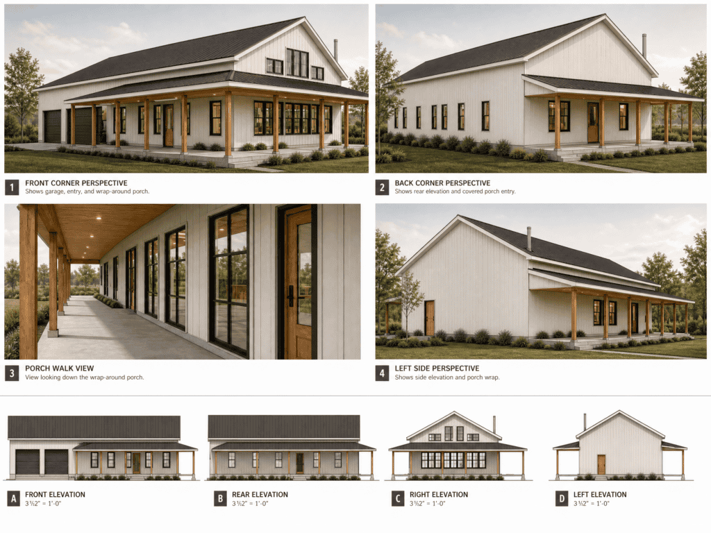 Modern Zip Kit Home with spacious porch and contemporary design, perfect for comfortable living.
