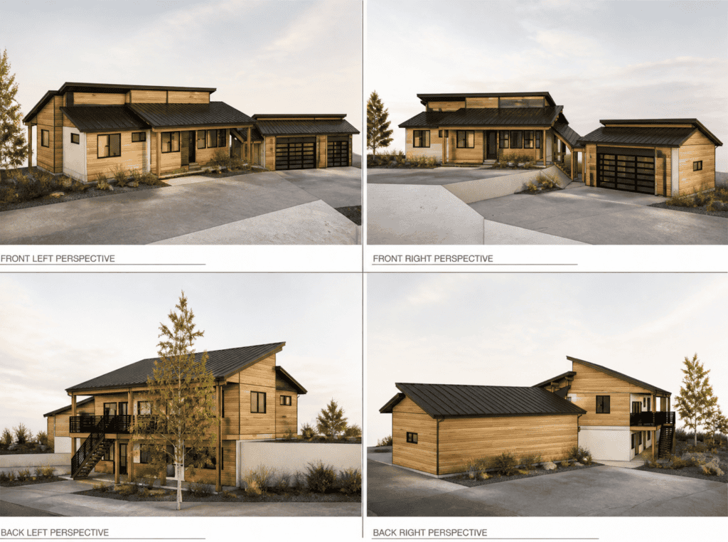 Modern wooden Zip Kit Homes with sleek design and spacious layouts.
