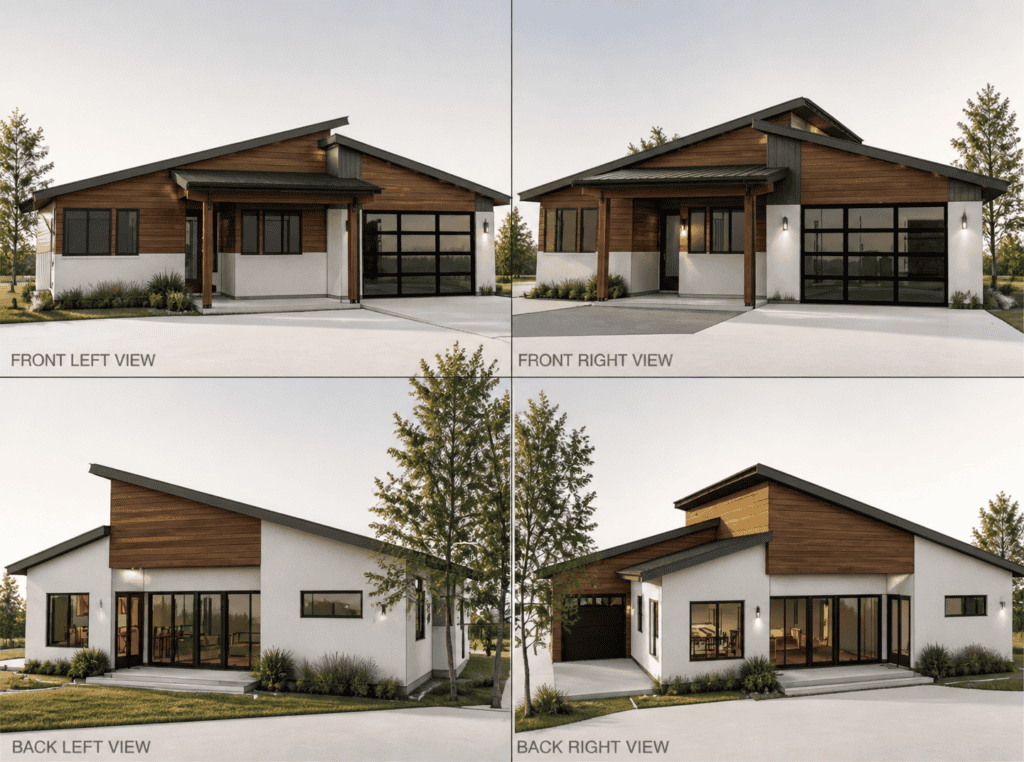 Modern Zip Kit Homes with sleek design and large windows for natural light.