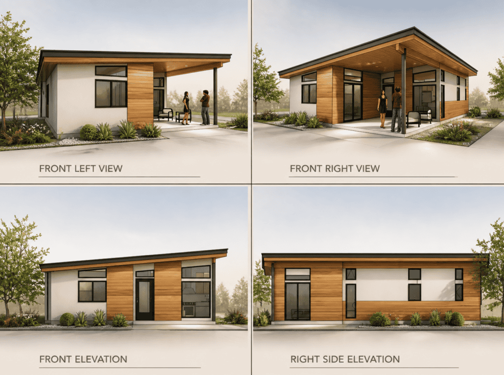 Willow Floor plan elevations by Zip Kit Homes