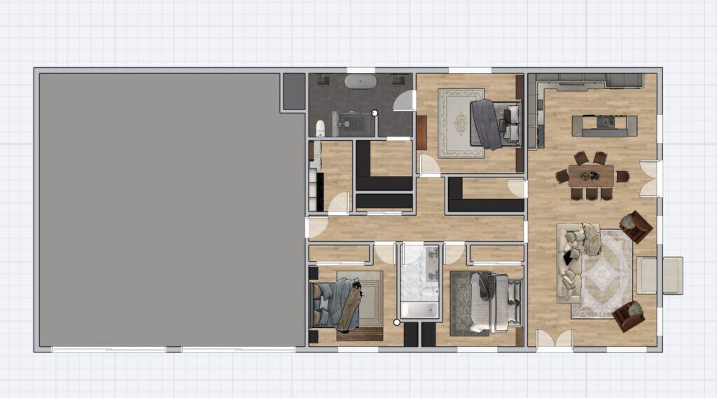 Ivin Barndominium Floor Plan by Zip Kit Homes - Barndominium Kit Homes