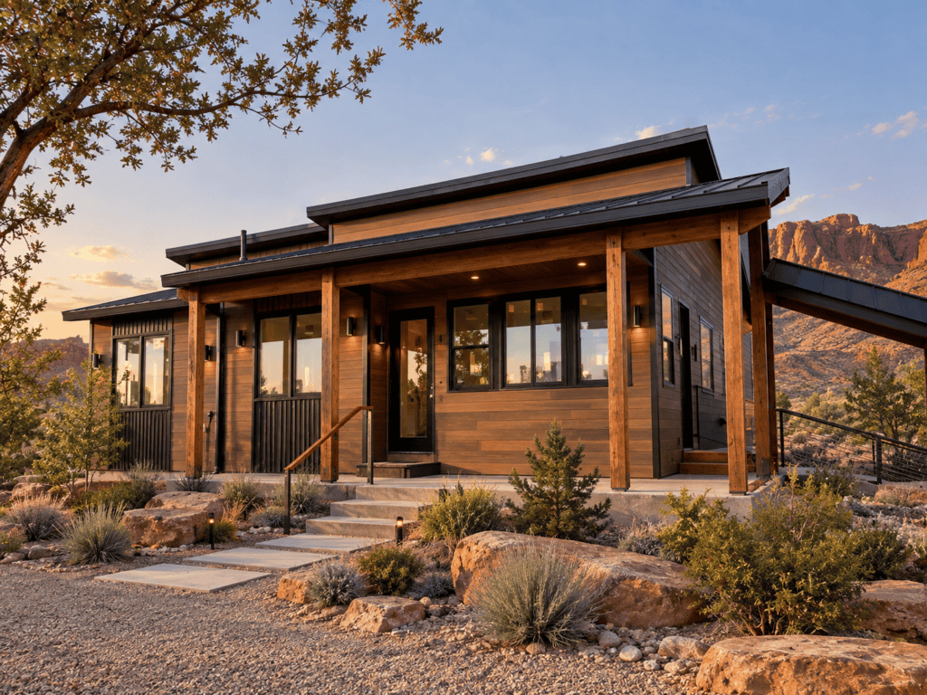 Moab Home Kit form Zip Kit Homes. Desert Mountain Modern Home and floor plan.