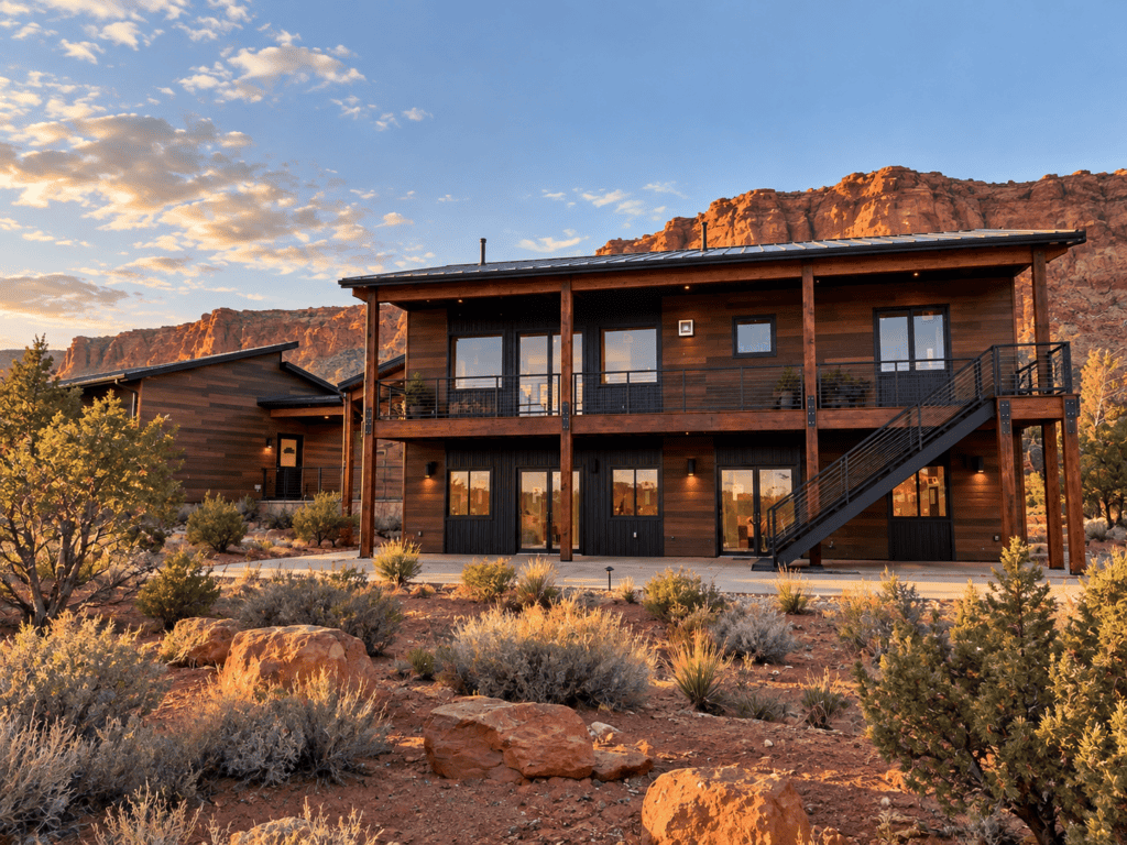 Moab Home Kit from Zip Kit Homes. Moab floor plan with walk out basement.
