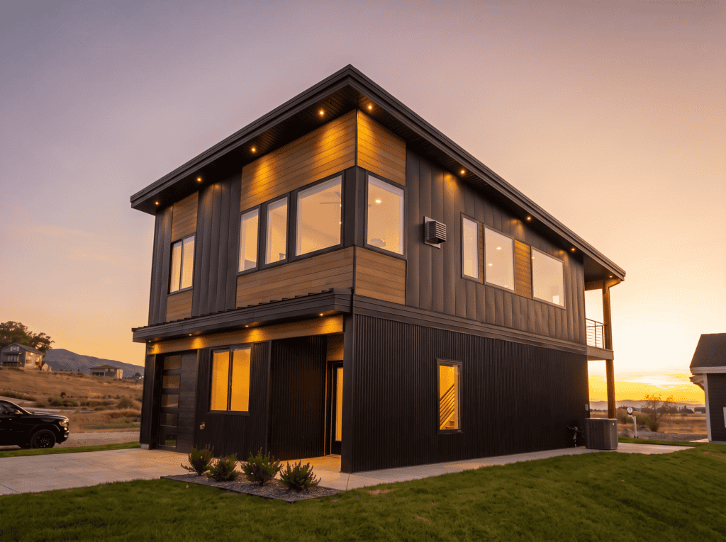 Bozeman Kit home by Zip Kit Homes. Mountain modern panelized kit homes.