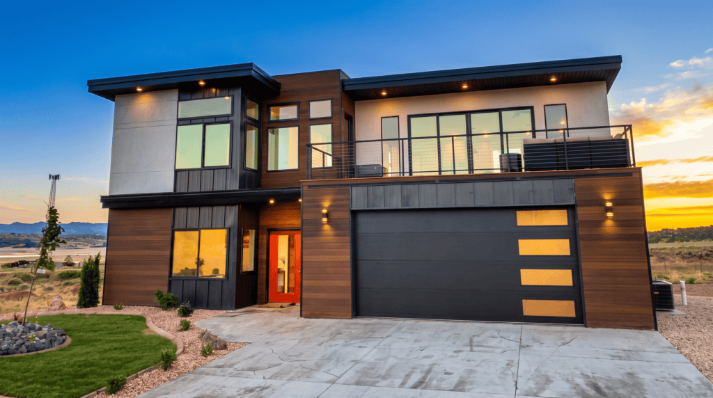 Columbia Floor Plan by Zip Kit Homes. Model Home exterior. Mountain Modern Home Kit.