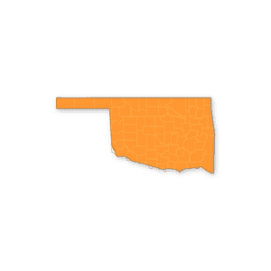 Map of Oklahoma showing delivery locations for Zip Kit Homes.