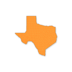 Map of Texas showing delivery locations for Zip Kit Homes.