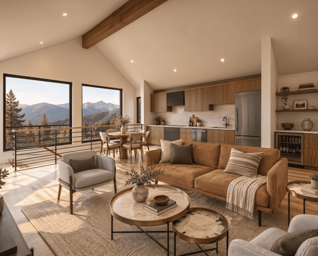 Apache kit home apartment interior by Zip Kit Homes.