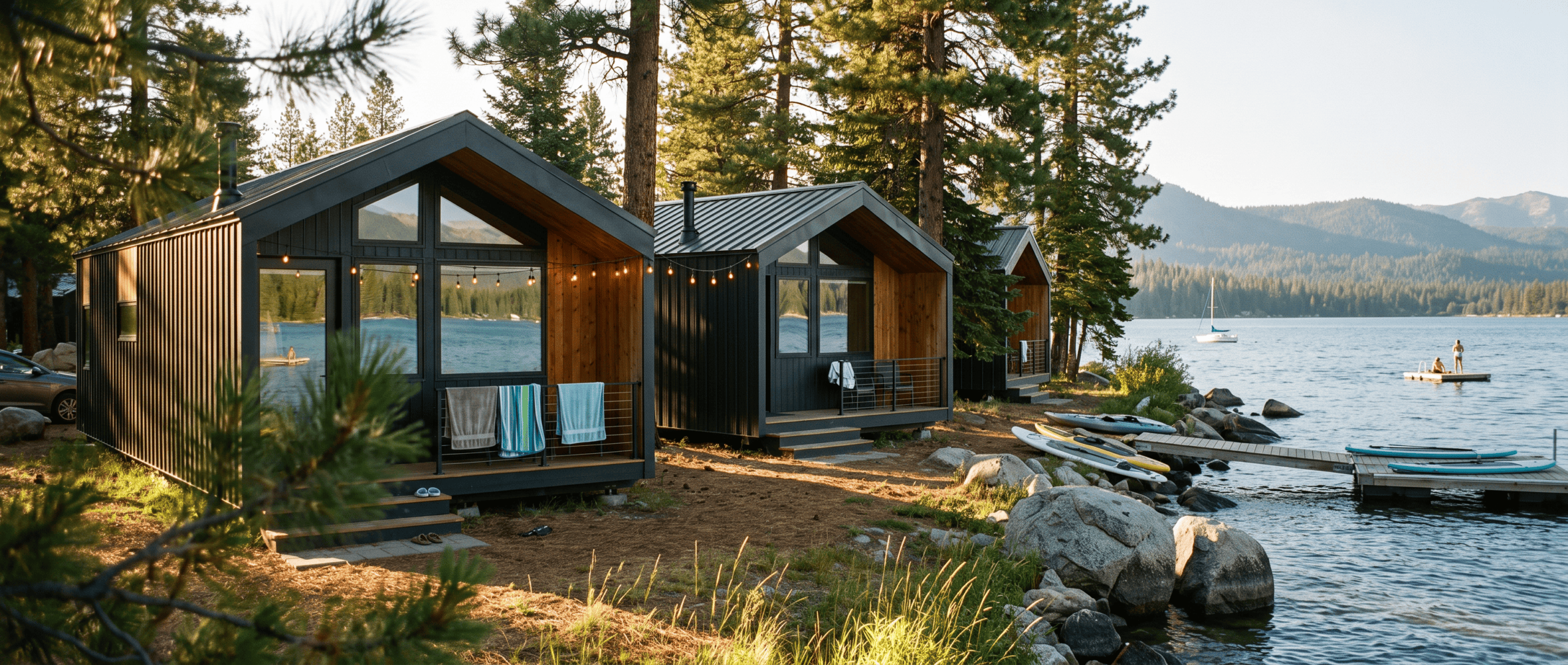 Gallatin II resort featured in bearlake ID in the summer months by zip kit homes and mountain valley prefab